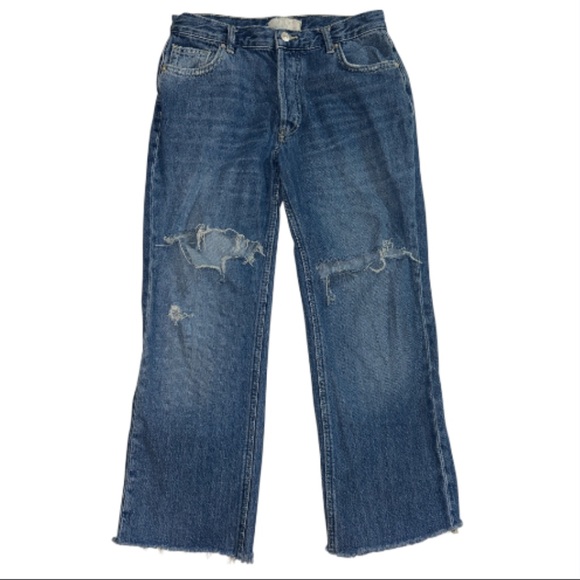 We The Free distressed Button fly straight-leg jeans size 27 - Picture 1 of 9